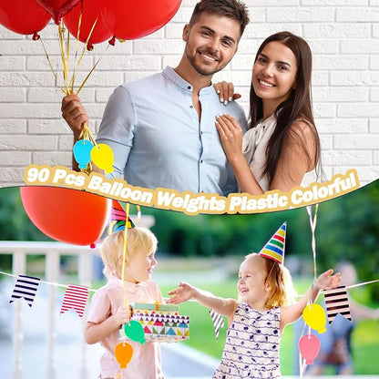 91 Pcs Plastic Balloon Weights Colorful Balloon Shaped Weights Heavy Balloon - Image 4