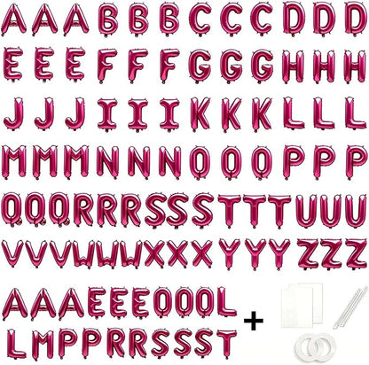 98 Pcs Hot Pink Letter Balloons, Custom 3 Set A-Z Set - Image 2