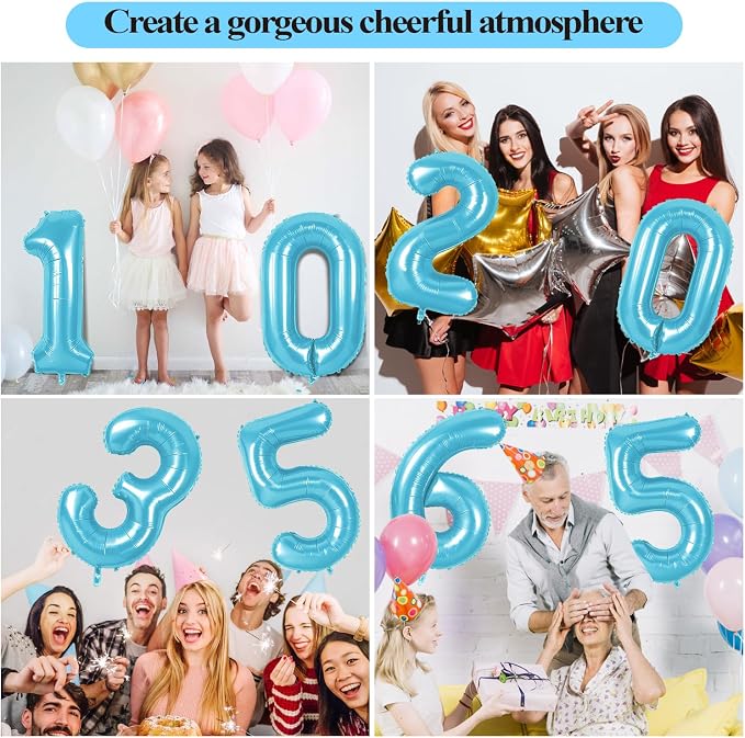 Number 8 Balloons for 8th Birthday Party Decorations, 0-100 Large No.8 Balloons - Image 7