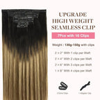 GOO GOO Clip in Hair Extensions Real Human Hair, Remy Human Hair Extensions Clip ins for Women, Natural Human Hair, 24inch 160g 7Pcs, 2/6/18 Balayage Brown to Dirty Blonde