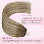 YoungSee Micro Link Hair Extensions Human Hair Balayage Blonde Micro Bead Hair Extensions Real Human Hair Light Brown Ombre Platinum Blonde Microloop Hair Extension 18In for Wedding 50g 50s