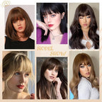 NAYOO Bangs Hair Clip - Light Brown Fake Bangs 100% Real Human Hair Extensions French Bangs for Women Fringe with Temples Hairpieces Curved Bangs for Daily Wear(Light Brown, French Bangs)