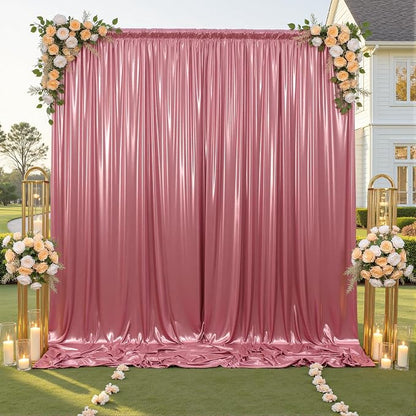 20x10ft Shimmer Rose Gold Sequin Backdrop Curtain - Image 8