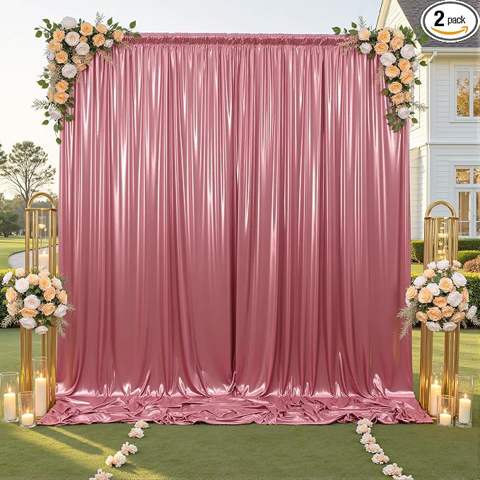 10x10ft Rose Gold Sequin Backdrop Curtain by LeegleriTableSkirt
