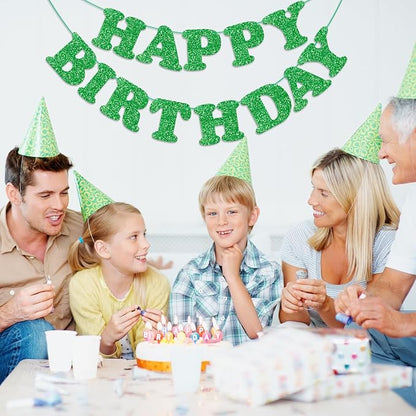 Green Happy Birthday Banner Birthday Party Decorations Happy Birthday Banner - Image 5