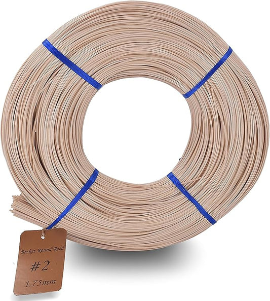 Basket Round Reed #2 1.75mm 1-Pound Coil Basket Weaving Cane by VFULIE