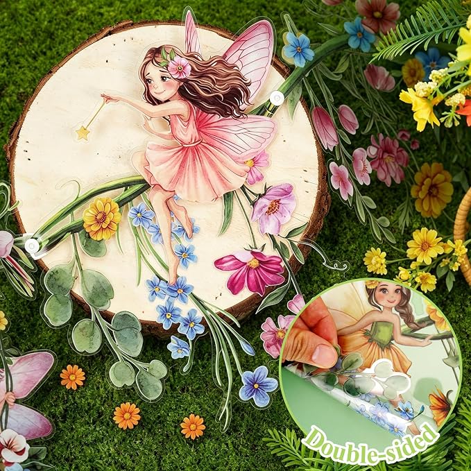 SUNBEAUTY 2PCS Wildflower Fairy Banner Garden Party Decorations 9.8 FT Reusable - Image 2