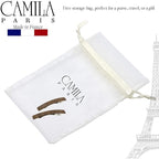 Camila Paris CP3075 French Hair Barrette Clip for Girls, Set of 2 Brown Rubberized Metal Clasp Strong Hold Grip Hair Clips for Women, No Slip Durable Styling Girls Hair Accessories, Made in France