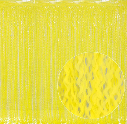4 Pack Wavy Yellow Foil Curtain Backdrop -3.3 ft x 6.6 ft Gold Tinsel Backdrop - Image 2