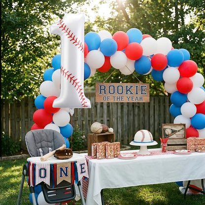 Jenaai Baseball Number 1 Balloons 40 Inch Baseball Theme Birthday Party - Image 4