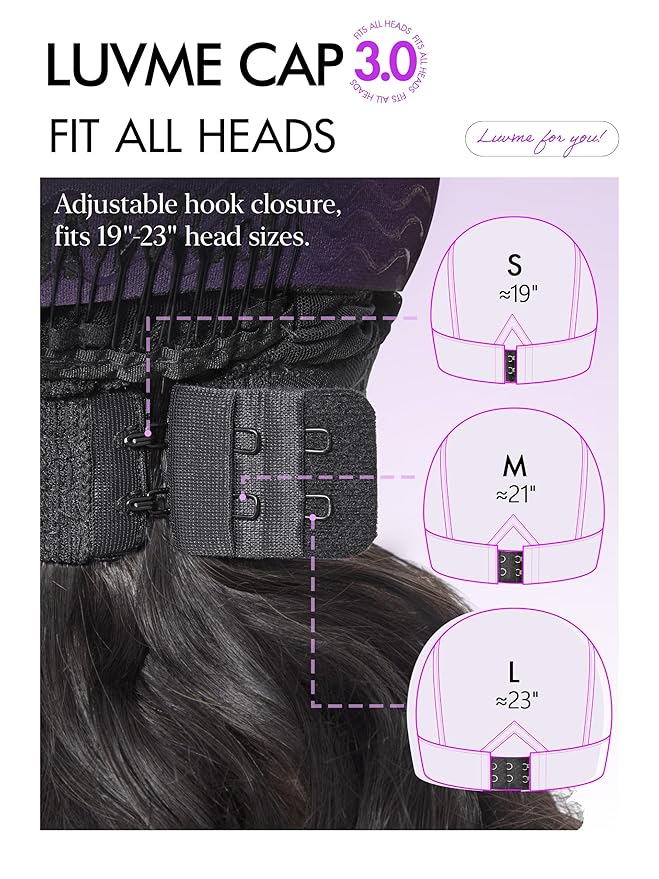 LUVME HAIR 7x6 HD Lace All-Day Comfort Wig with Bangs 200% Density Hair PartingMax Lace Wigs Loose Body Wave Lace Front Wigs Human Hair Pre Cut Plucked Lace Frontal Glueless 16 Inches