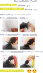 Helmet Pigtails Gradient Ramp Helmet Braids Ponytail Helmet Hair with Suction Cup for Motor Bike 1PCS 24inch (Helmet not Included)