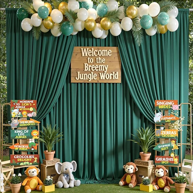 50ft×12ft Forest Green Backdrop Curtains - Image 8
