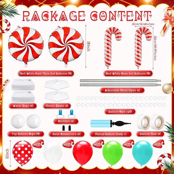Kasyat 2 Sets Christmas Balloon Column Stand Kit - Image 2