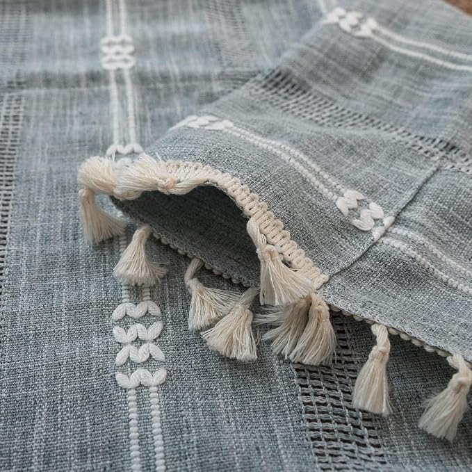 Boho Embroidery Striped Farmhouse Curtains - Image 7