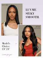 LUVME Yaki Straight Clip in Hair Extensions Real Human Hair For Women 100% Unprocessed Brazilian Virgin Hair clip ins Natural Black Hair Extensions 135g 9pcs 16 Inch