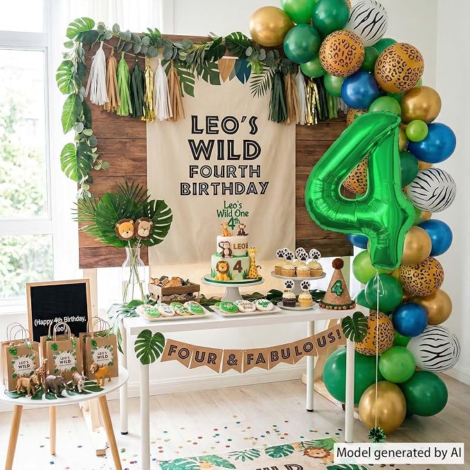 Green Number 4 Balloon 40 Inch, Foil Numeral Radiant Green 4th Milestone | - Image 3