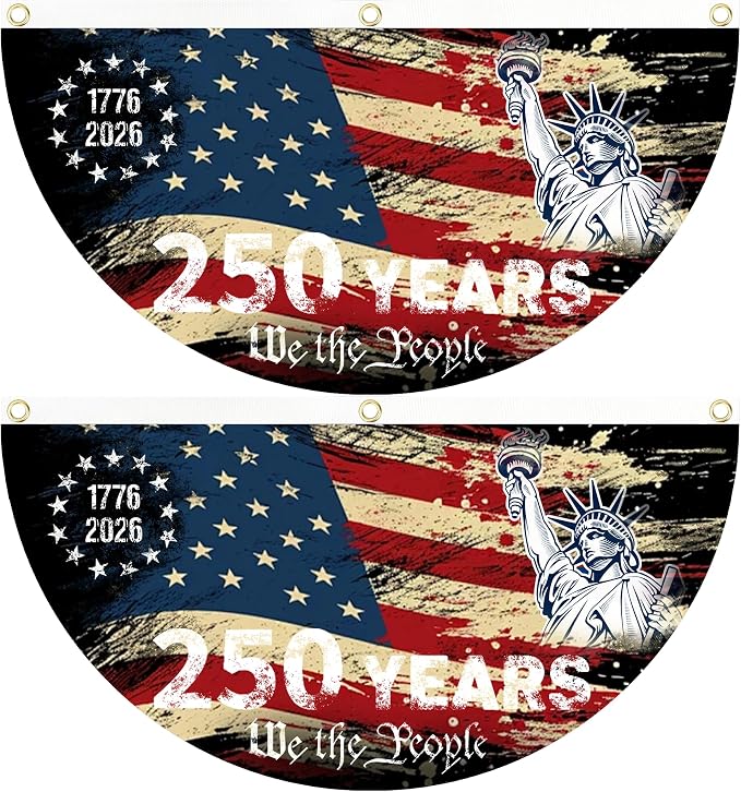 2PCS 250th Anniversary USA Flag, 1.5X3 FT 1776-2026 Fan Flags, 2 Ply Year by Unknown