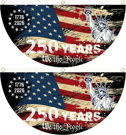 2PCS 250th Anniversary USA Flag, 1.5X3 FT 1776-2026 Fan Flags, 2 Ply Year by Unknown