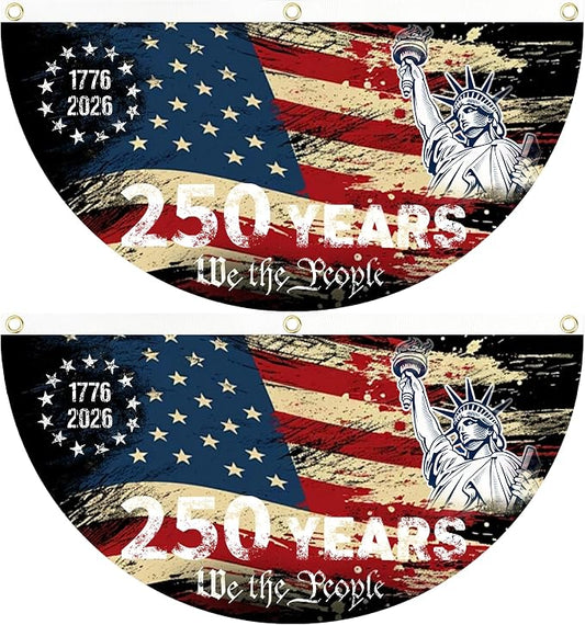 2PCS 250th Anniversary USA Flag, 1.5X3 FT 1776-2026 Fan Flags, 2 Ply Year by Unknown