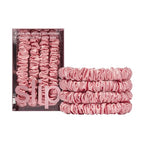 slip Skinny Scrunchies: Anti-Crease, Anti-Breakage Slipsilk™ Design Protects Delicate Hair | Includes 4 Pure Silk Scrunchies, Rose - new