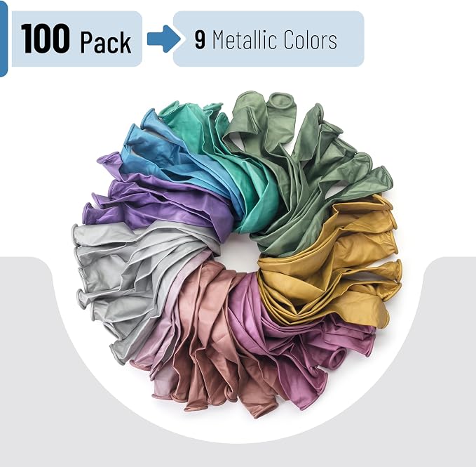 Mr. Pen- Metallic Balloons, 12 Inch, 100 Pack | Latex Metallic Colorful - Image 2
