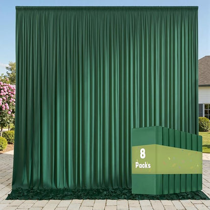40ft x 10ft Wrinkle Free Hunter Green Backdrop Curtains by ENJOYYOURPARTY