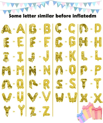 LIOZEOKUN Letter Balloons 16 Inch Mylar Foil Alphabet Letter A-Z Balloons Set - Image 2