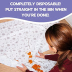 30 Pack Disposable Splat Mats by Eli with Love - Extra Large 49"x49" 100% Waterproof Baby Splat Mat for Under High Chair - Plastic Mat Liner for Floor - Protect from Spills (Floral, 30 Pack)