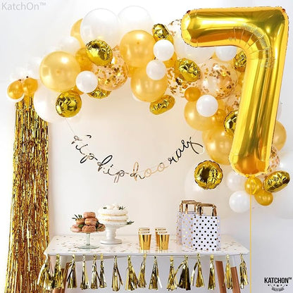 KatchOn Gold Number 7 Balloon 40 Inch, 7th Birthday Balloon | 7th Birthday - Image 2