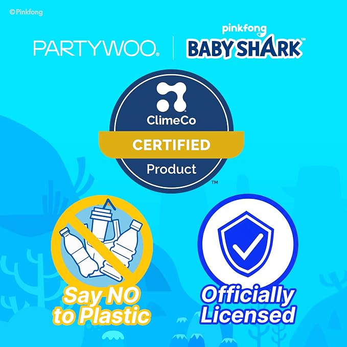 PartyWoo Baby Shark Blue Foil Round Star Mylar Number 2 Balloons 5pcs | Balloons - Image 8