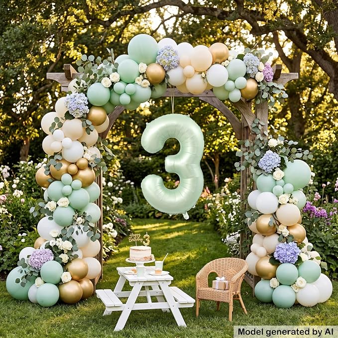 40 Inch Olive Green Number 2 Foil Balloon - Image 4