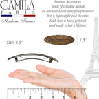 Camila Paris CP3872 French Hair Barrette Clip Oval Ligth Brown and Gold, Strong Hold Grip Hair Clips for Women, No Slip Rubberized Metal Closure, Durable Styling Girls Hair Accessories, Made in France