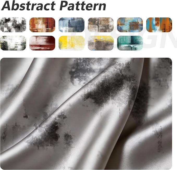 Asuexpect Black Grey Abstract Curtains 2 Panels Abstract Rust Curtain Room - Image 9