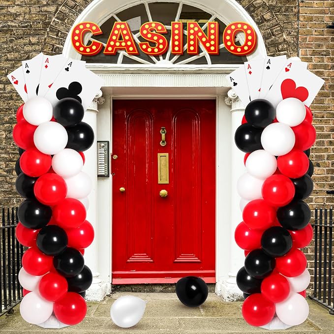 2 Sets Casino Theme Party Decoration Adjustable Poker Themed Balloon Column - Image 6