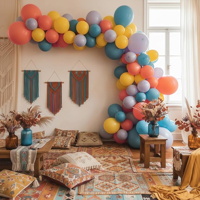 Boho Rainbow Balloon, Colorful Balloons Retro Dusty Baby Orange Blue Dark Light - Image 4