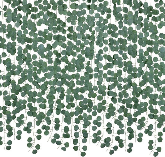 86 Feet 12 Strands Artificial Eucalyptus Leaf Plants Vine Hanging Eucalyptus by DearHouse
