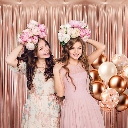 GOER 3.2 ft x 8.2 ft Metallic Tinsel Foil Fringe Curtains Party Photo Backdrop - Image 4
