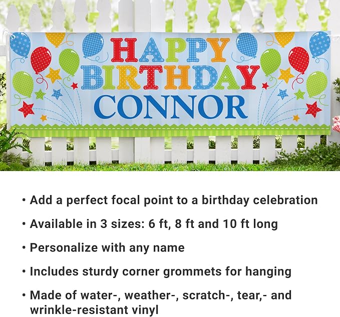 Let's Make Memories Personalized Happy Birthday Banner - Image 3