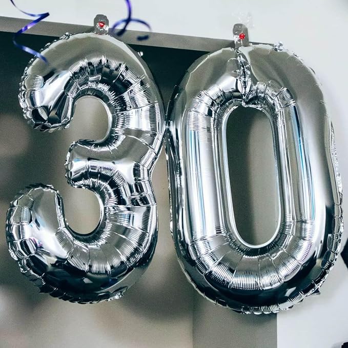 40 Inch Silver 11 Balloons Giant Number 11 Balloons Silver 11 Birthday Balloons - Image 4