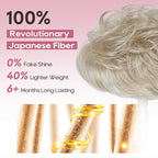 REECHO Hair Topper, Short Wiglet Hair Topper for Women with Thinning Large Coverage Synthetic Top Crown Hairpiece for Women - Ash Blonde