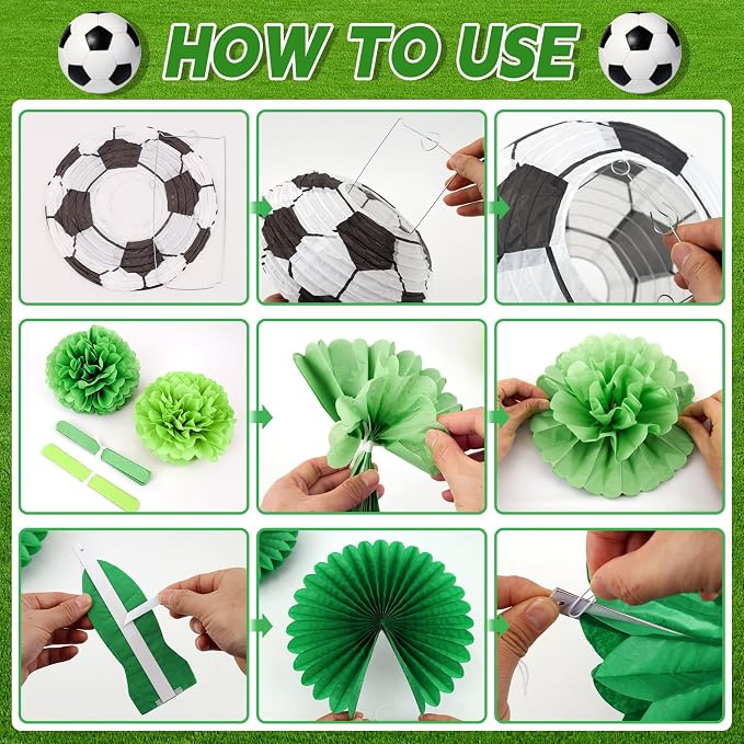 OBBOLO Soccer Birthday Party Decorations, Pre-Strung Soccer Birthday Banners - Image 4