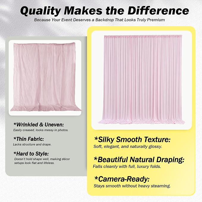 50x12 ft Light Pink Backdrop Curtains - Image 5