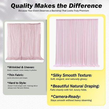 50x12 ft Light Pink Backdrop Curtains - Image 5