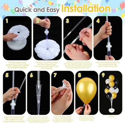 Aneco 4 Set Black and Gold Balloon Stand Kit - Image 5