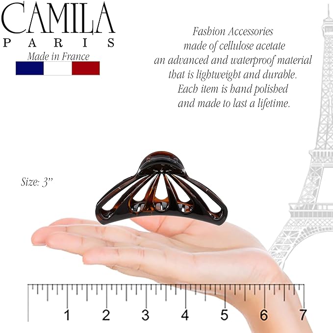 Camila Paris NV110 French Hair Clip for Women Thick Hair for Long Curly Wavy Hair, Gold, Girls Hair Claw Clips Fashion Styling Hair Accessories for Women, Strong Hold No Slip Grip, Made in France