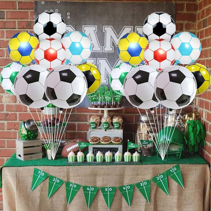 8Pcs Soccer Foil Balloons Set, 22 inch 4D Soccer Mylar Foil Balloons and 18 - Image 4