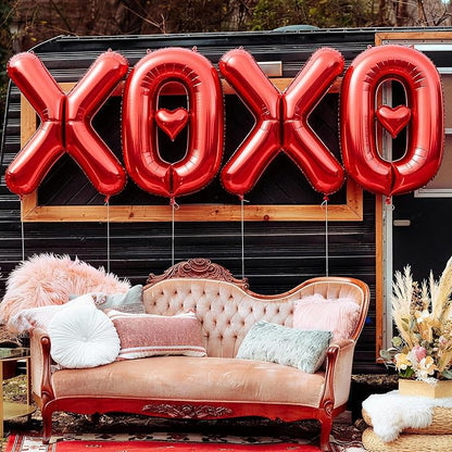 40 Inch Large Red XOXO Balloons, XOXO Letters Foil Balloons - Image 4