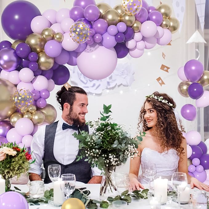 156Pcs Purple Butterfly Balloons Garland Arch Kit Different Size | Dark Purple - Image 3