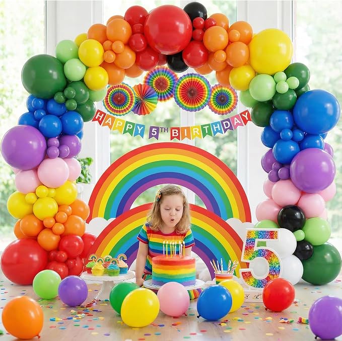 LOVESTOWN 18 Inch Large Rainbow Balloons, Birthday Wedding Baby Shower - Image 2